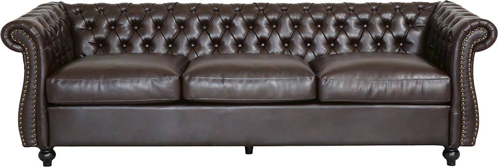 Noble House Fruto Chesterfield Tufted, Chesterfield Tufted Sofa Leather