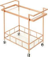 Noble House - Masonville Iron and Glass Bar Cart - Rose Gold - Left_Zoom