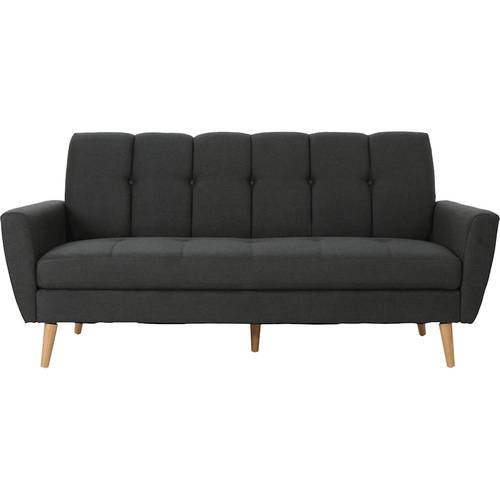 Noble House - Loomis 3-Seat Fabric Sofa - Black