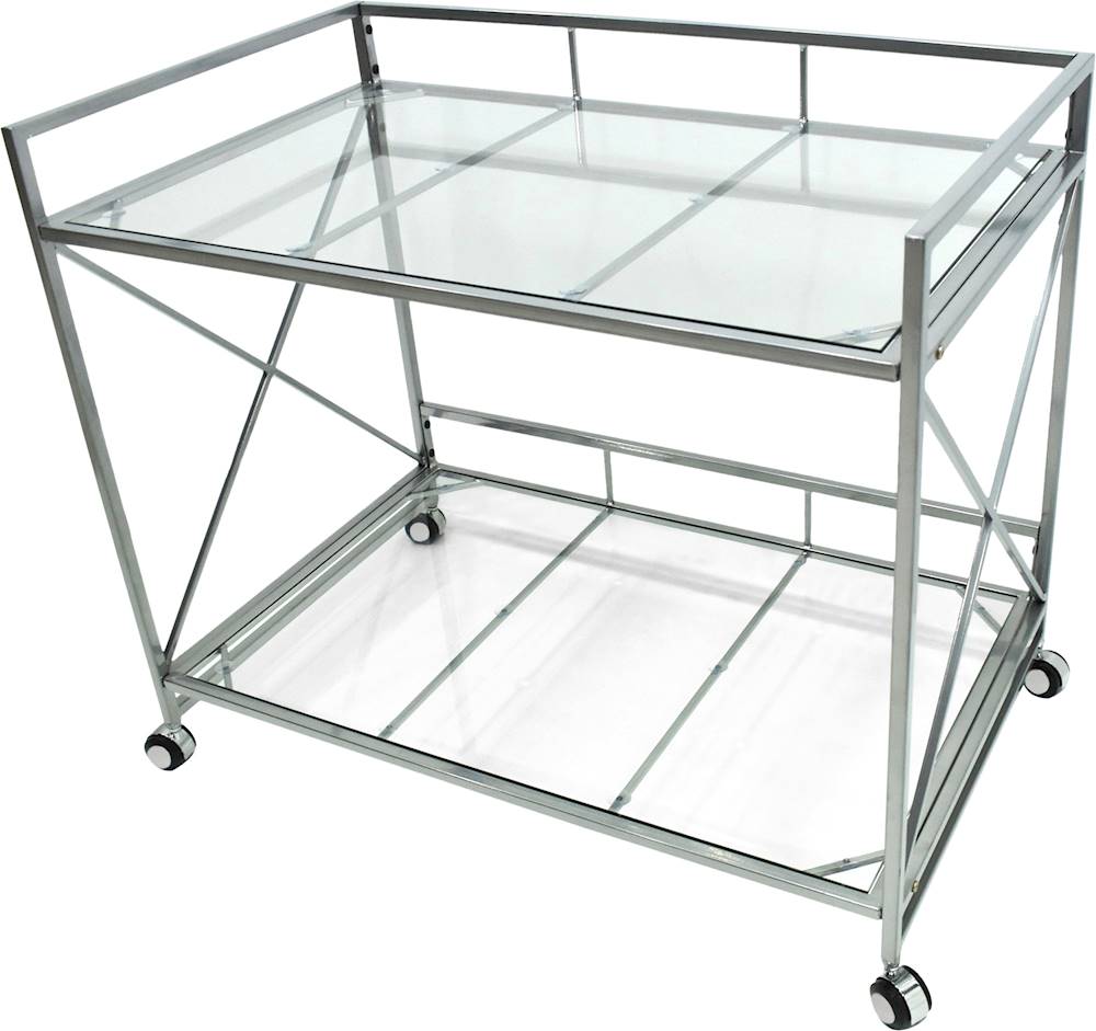 Noble House - Galatea Iron and Glass Bar Cart - Silver