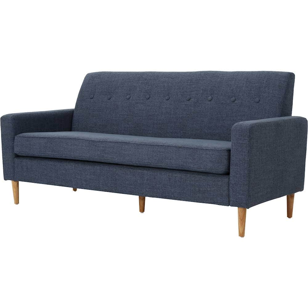 Angle View: Noble House - Elkmont 3-Seat Fabric Sofa - Dark Blue