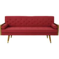 Noble House - Redcrest Tufted 3-Seat Fabric Sofa - Red - Front_Zoom