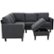 Angle. Noble House - Gosport Fabric 6-Piece Sectional Sofa With Storage Ottoman - Dark Gray.