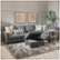 Alt View 11. Noble House - Gosport Fabric 6-Piece Sectional Sofa With Storage Ottoman - Dark Gray.