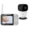 Panasonic - Secure Video Baby Monitor with Extra Long Range, Remote Pan/Tilt/Zoom, 2-Way Talk and Customizable Alerts - Black/White
