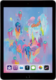 Front. Apple - Geek Squad Certified Refurbished iPad with Wi-Fi - 128GB - Space Gray.