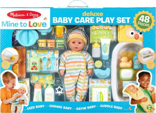 Melissa & Doug - Mine to Love Deluxe Baby Care Play - Multicolor - Front_Zoom. 1 of 2 . Swipe left for next.