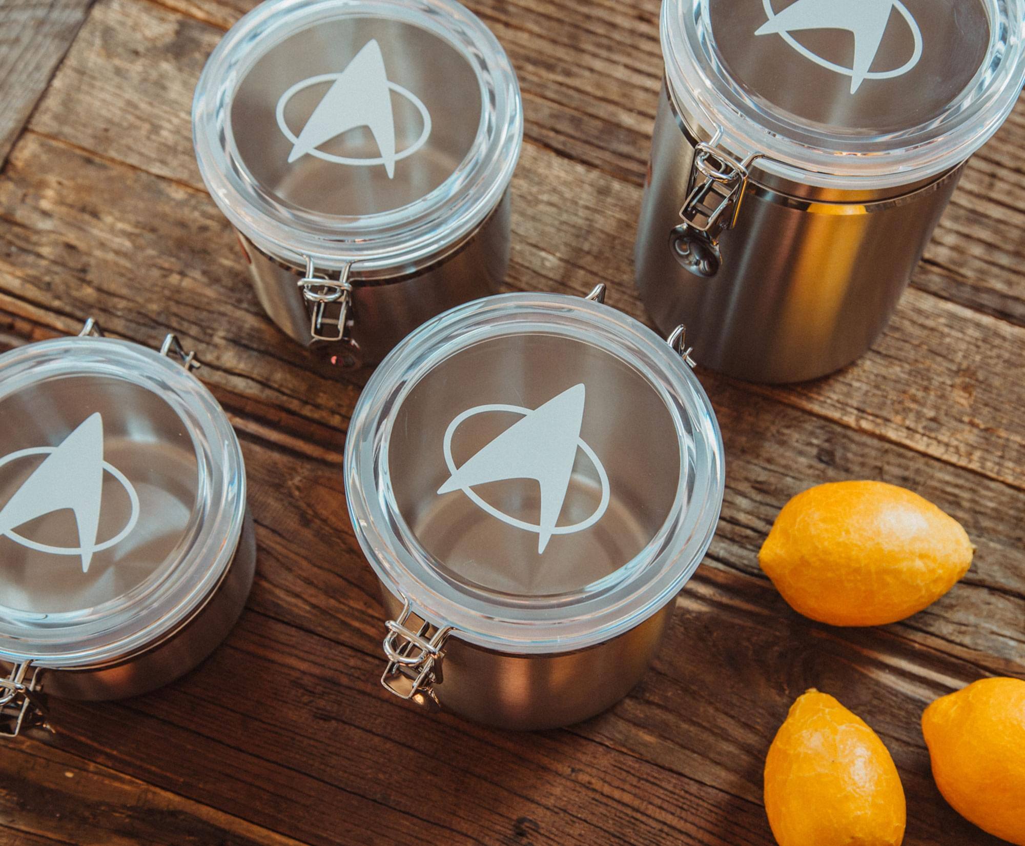 Alt View 4. Ukonic - Star Trek: The Next Generation Stainless Steel Storage Jar Containers | Set of 4 - Silver.