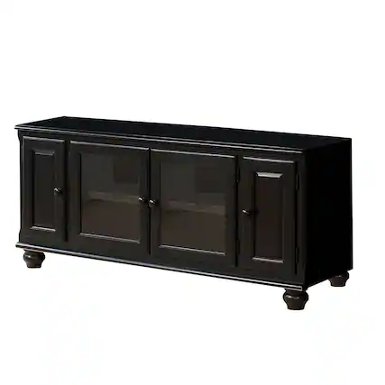Front. Manhattan Lane - Smart Looking TV Stand, Black - Black.