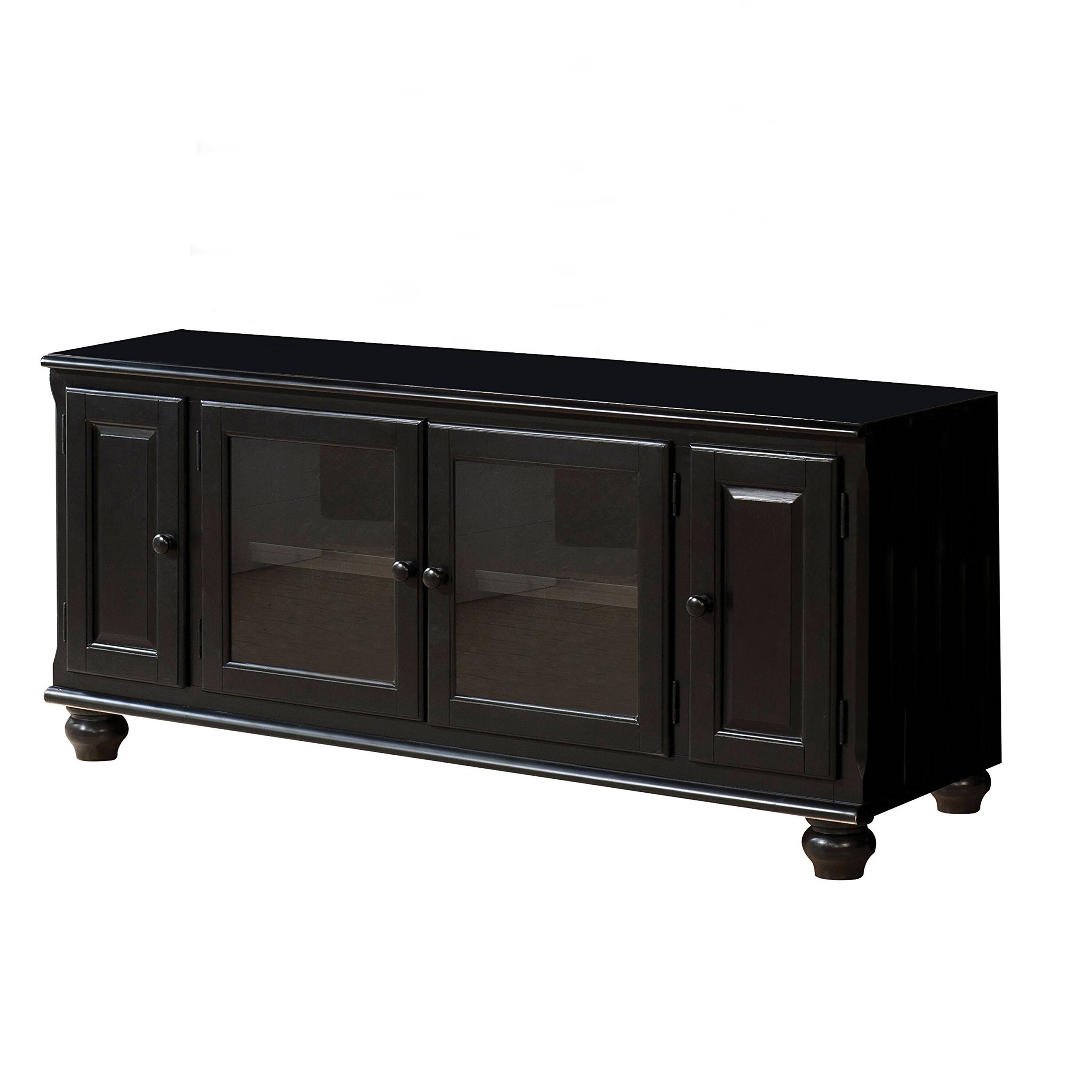 Front. Manhattan Lane - Smart Looking TV Stand, Black - Black.