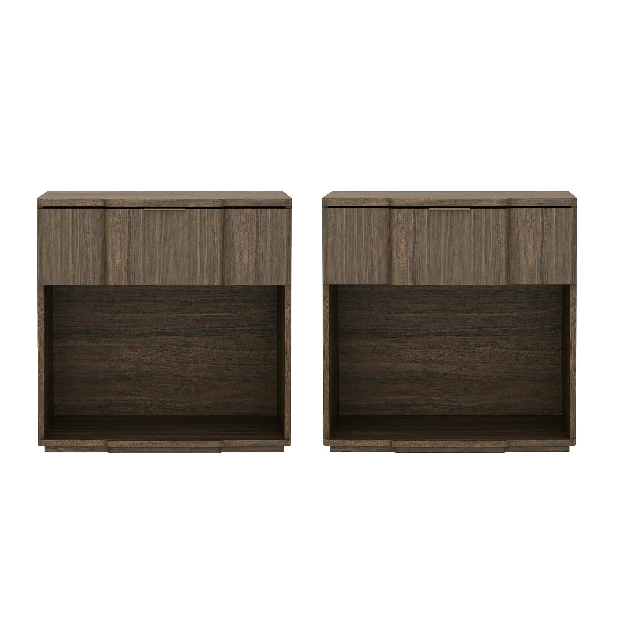 Alt View 4. Manhattan Comfort - Clive Mid-Century Modern 22" Nightstand - Walnut.