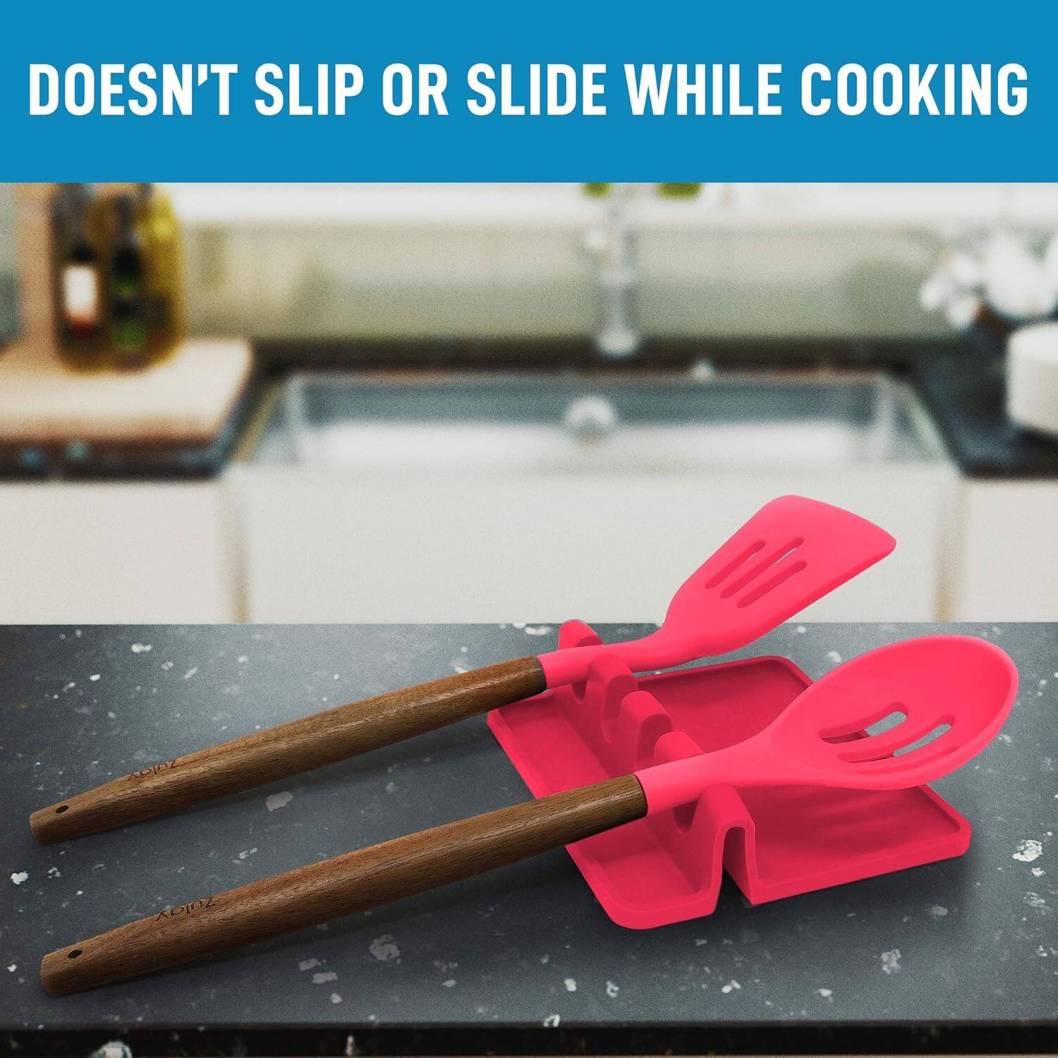 DOESN'T SLIP OR SLIDE WHILE COOKING