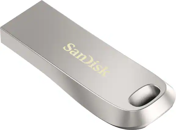Front. SanDisk - Ultra Luxe 64GB USB 3.1 Flash Drive - Silver.