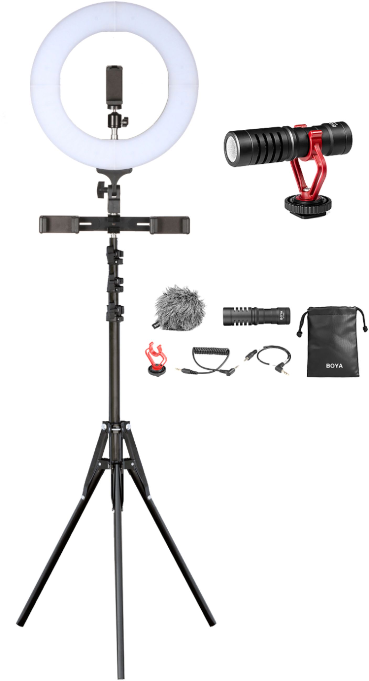 Sunpak - Ultimate Vlogging Kit with BOYA Cardioid Microphone for Smartphones and Cameras - Black