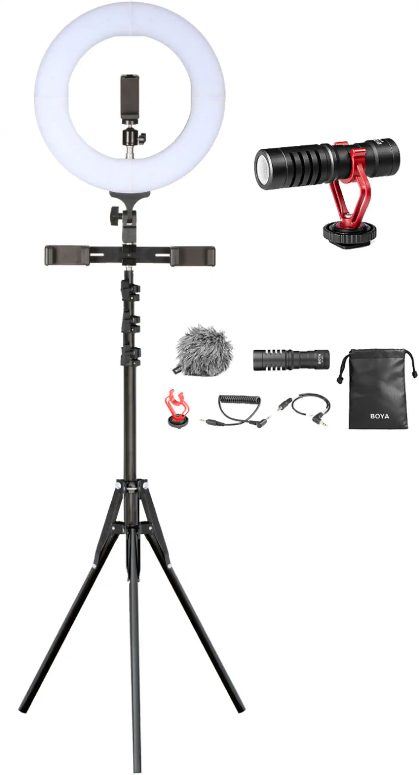 Angle. Sunpak - Ultimate Vlogging Kit with BOYA Cardioid Microphone for Smartphones and Cameras - Black.
