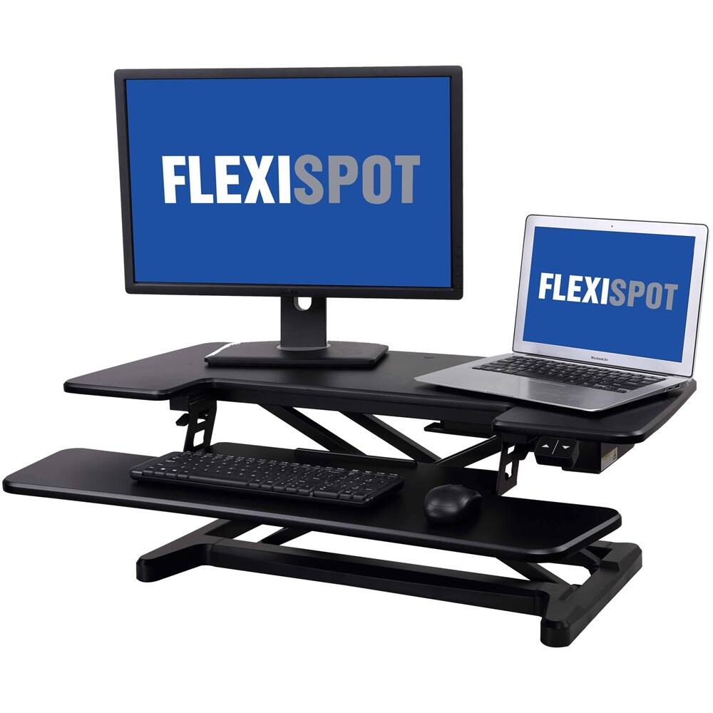 Alt View 11. FlexiSpot - AlcoveRiser Standing Desk Converter With Adjustable Height - Black.