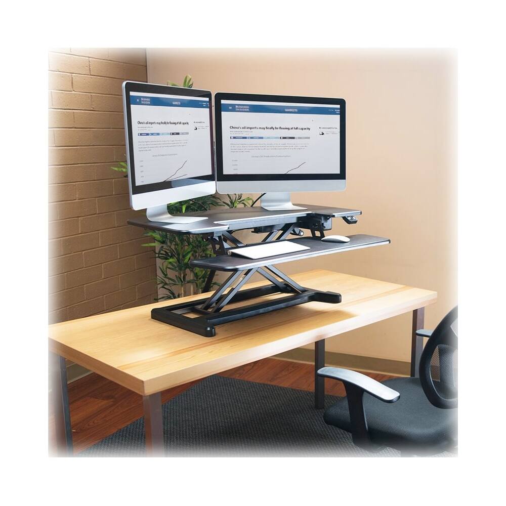 Alt View 15. FlexiSpot - AlcoveRiser Standing Desk Converter With Adjustable Height - Black.
