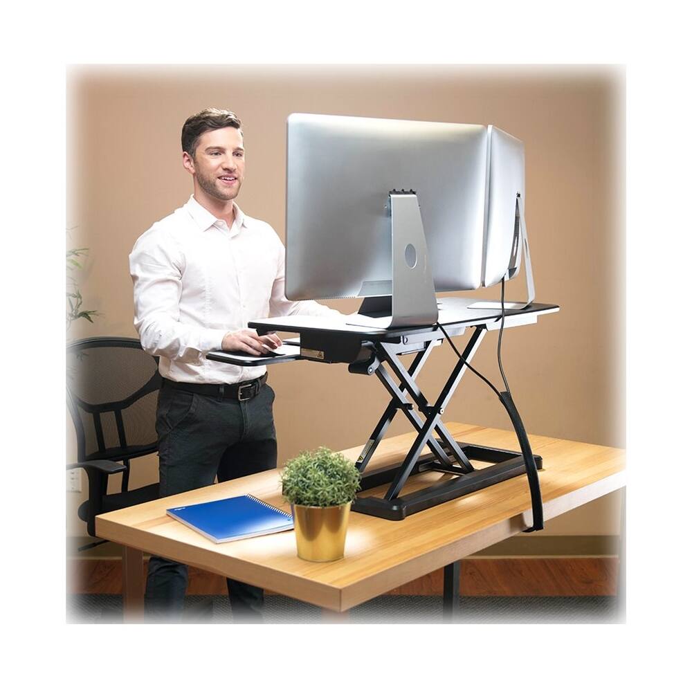 Alt View 16. FlexiSpot - AlcoveRiser Standing Desk Converter With Adjustable Height - Black.