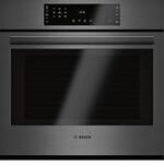 Bosch - 800 Series 30" Built-In Single Electric Convection Wall Oven - Black stainless steel - Front_Standard