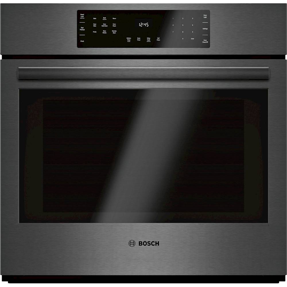 Bosch - 800 Series 30" Built-In Single Electric Convection Wall Oven - Black stainless steel