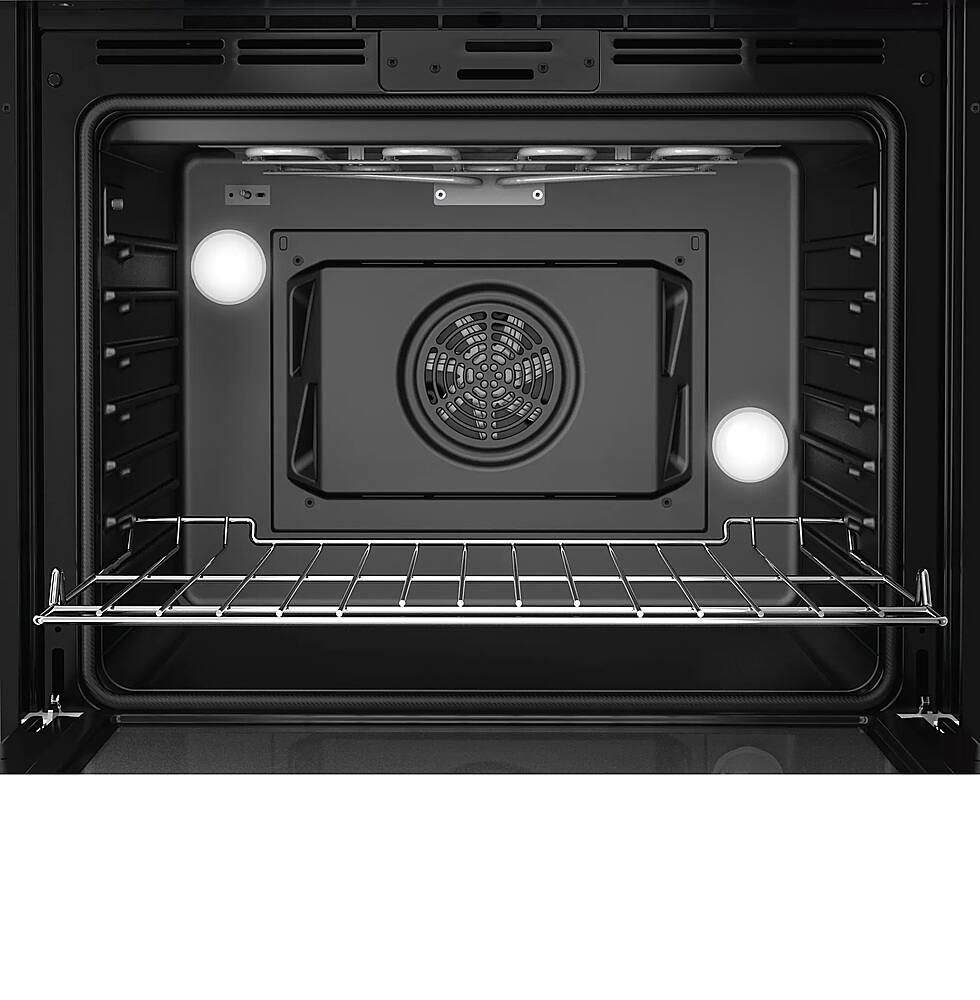 Alt View 1. Bosch - 800 Series 30" Built-In Single Electric Convection Wall Oven with Wifi - Black stainless steel.