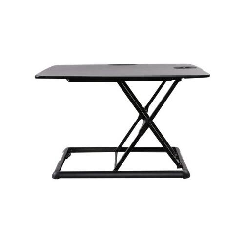 Front. FlexiSpot - GoRiser Melamine & Medium-Density Fibreboard Standing Desk Converter With Adjustable Height - Black.