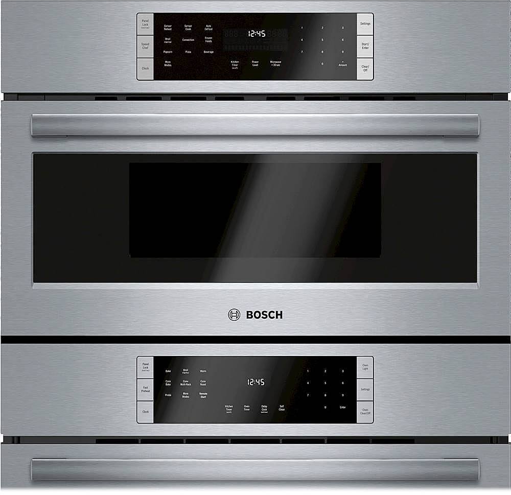 Alt View 1. Bosch - 800 Series 30" Built-In Electric Convection Combination Wall Oven with Speed Microwave and Wifi - Stainless steel.