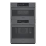 Bosch - 800 Series 30" Single Electric Convection Wall Oven with Built-In Microwave - Black stainless steel - Front_Standard