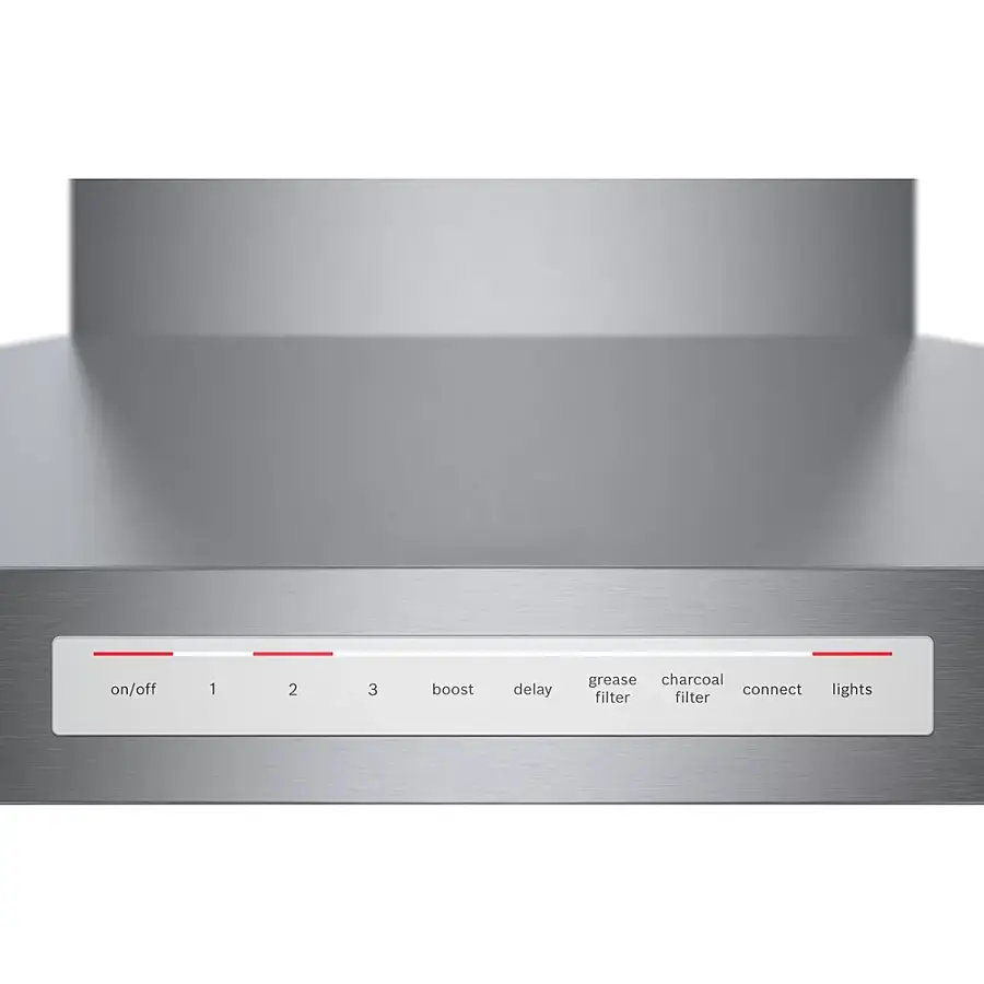 Alt View 16. Bosch - 800 Series 36" Externally Vented Range Hood - Stainless steel.
