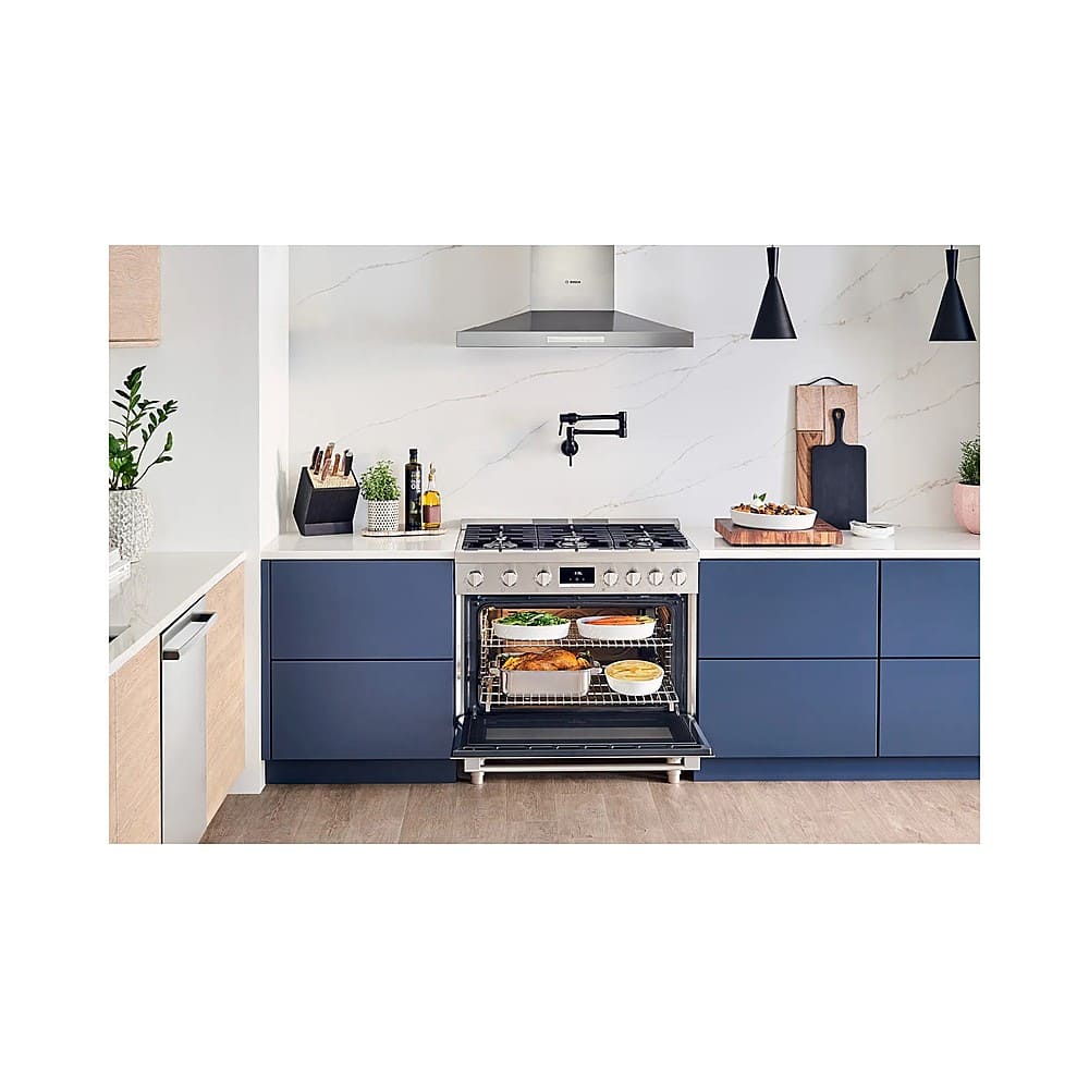 Alt View 17. Bosch - 800 Series 36" Externally Vented Range Hood - Stainless steel.