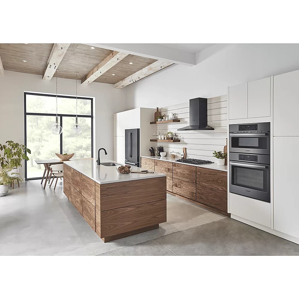 Alt View 17. Bosch - 800 Series 36" Convertible Range Hood - Black stainless steel.