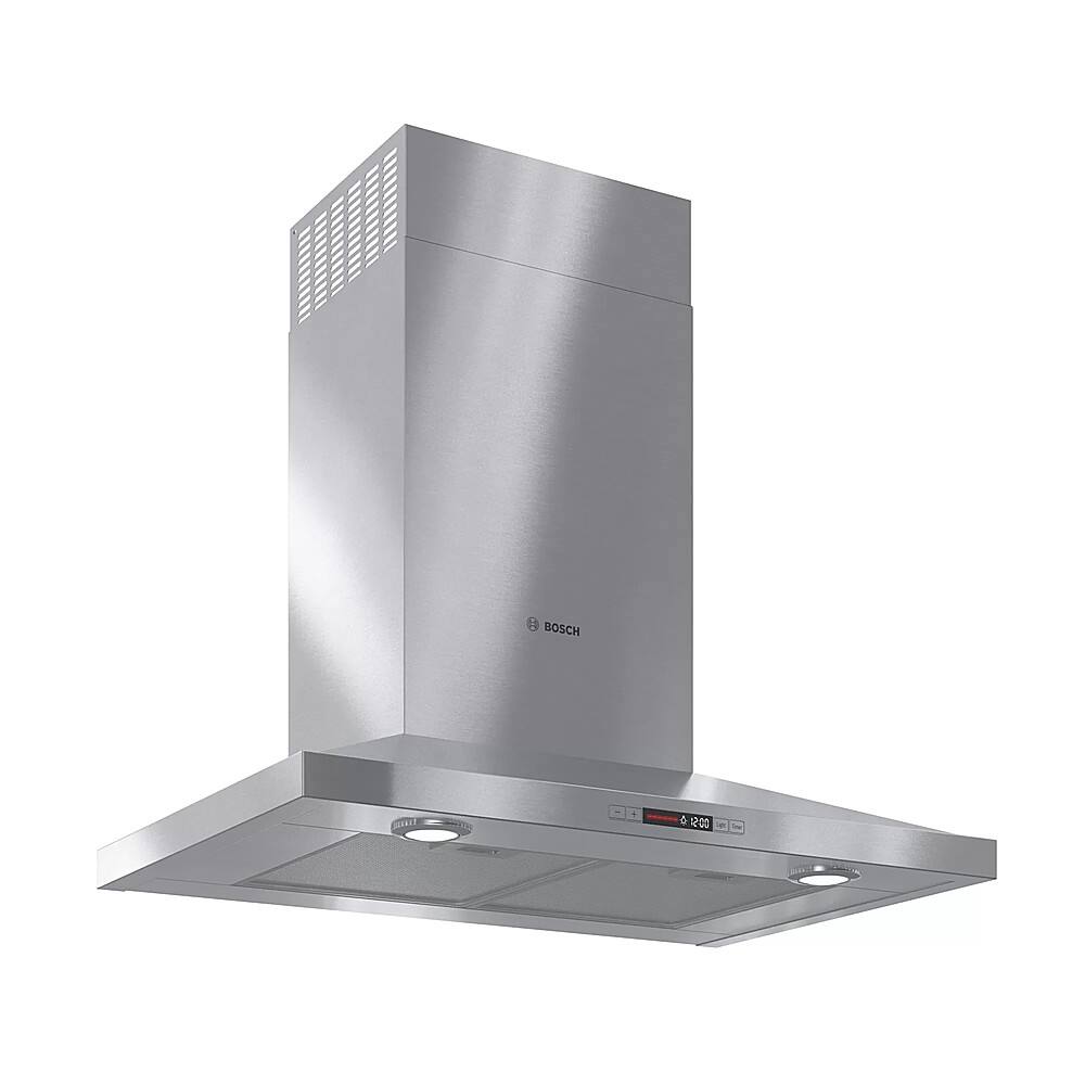 Angle. Bosch - 300 Series 30" Convertible Range Hood - Stainless steel.