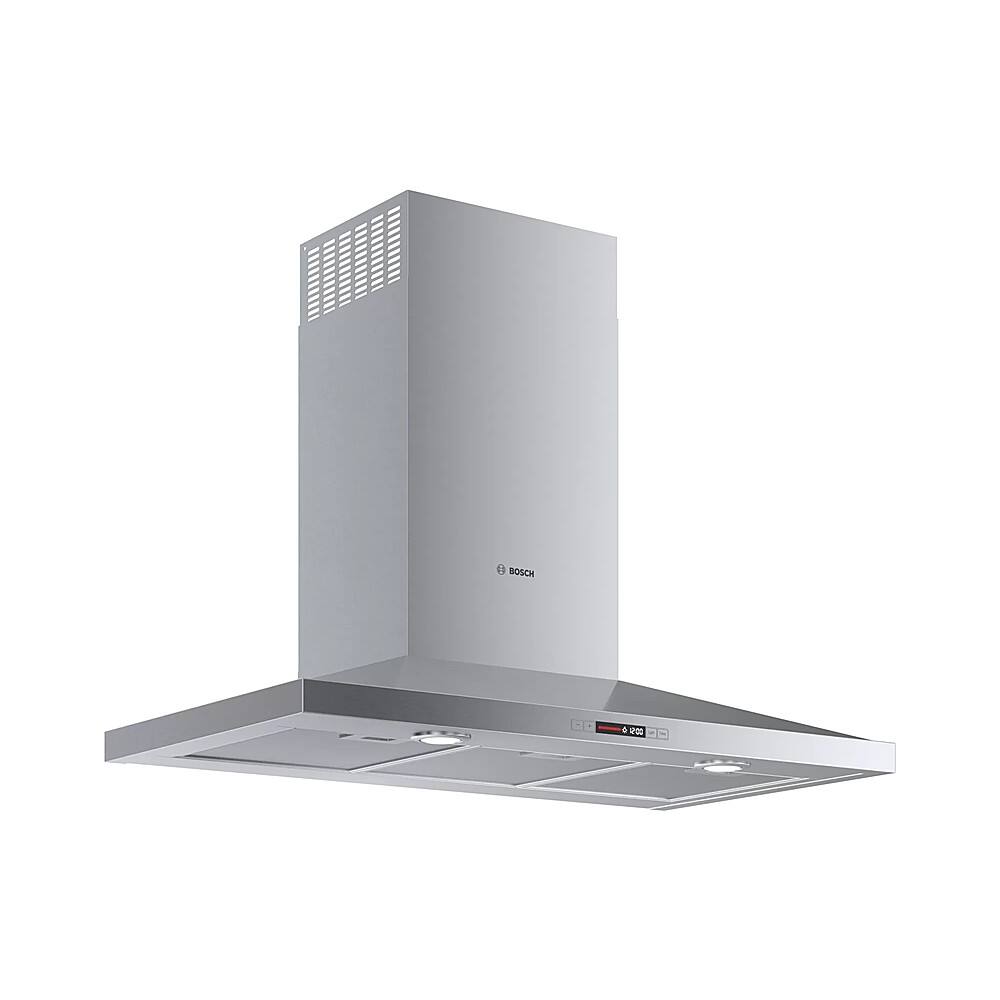 Angle. Bosch - 300 Series 36" Convertible Range Hood - Stainless steel.