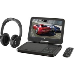GPX - 10.1" Widescreen Portable DVD Player with Swivel Screen - Black - Front_Zoom