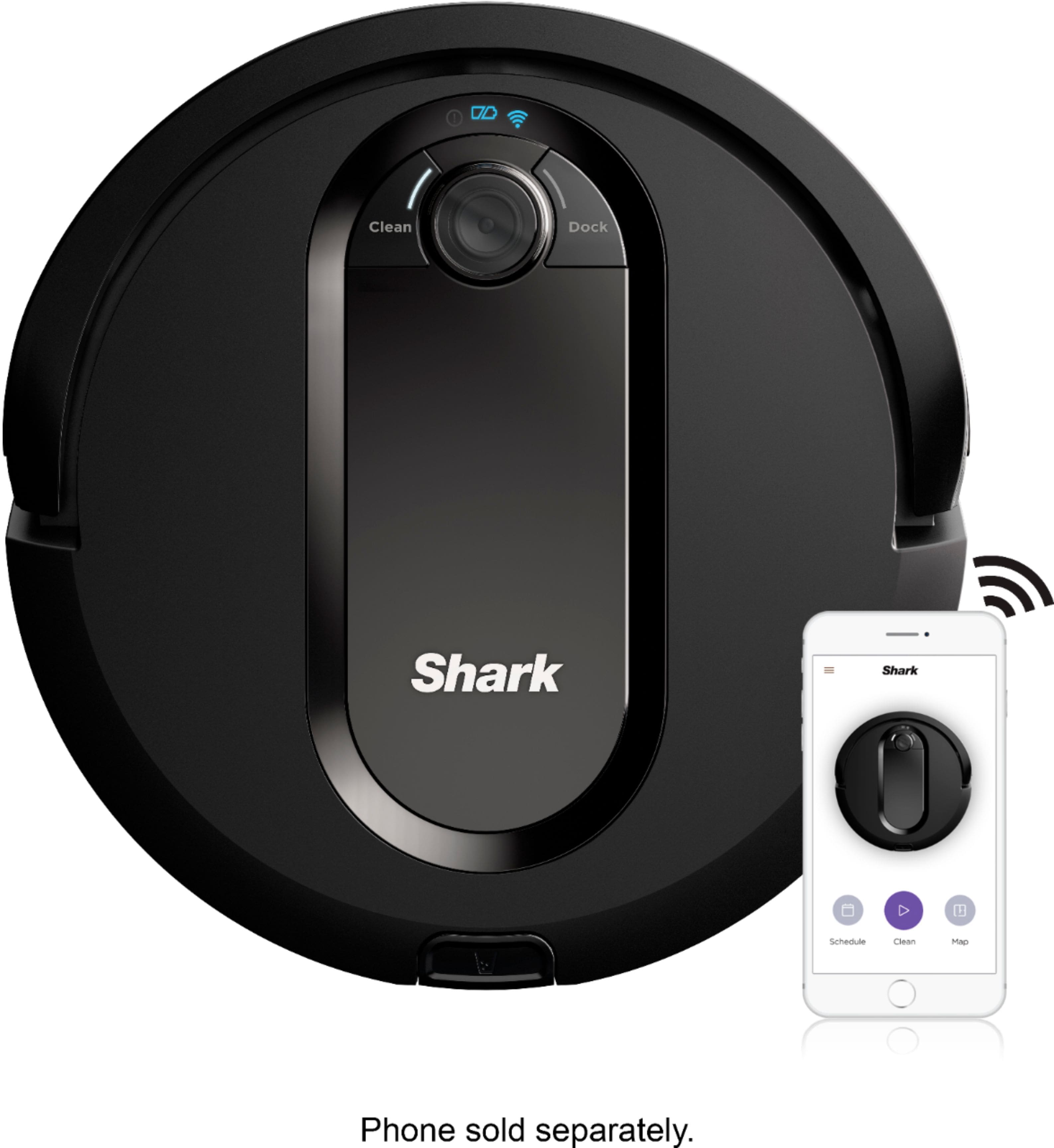 Front. Shark - IQ Robot R101 Wi-Fi Connected Robot Vacuum - Black.