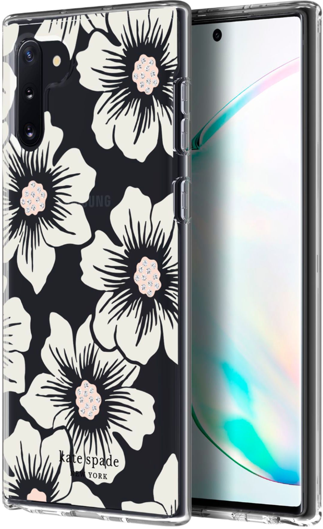 Best Buy: kate spade new york Hard Shell Case for Samsung Galaxy Note10  Hollyhock Floral Clear/Cream With Stones KSSA-057-HHCCS