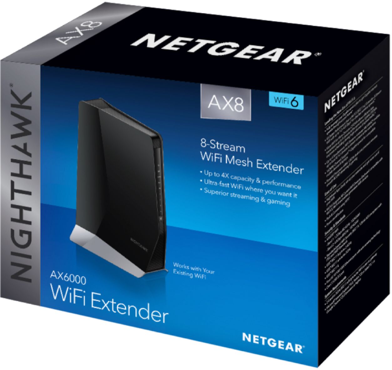 NETGEAR Nighthawk EAX80 AX6000 WiFi 6 Range Extender and Signal 