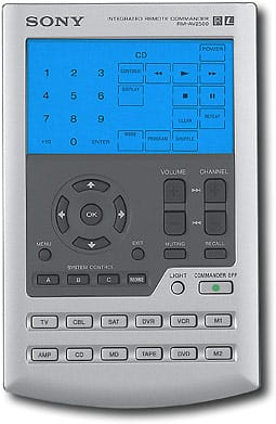 Front Standard. Sony - Touch-Screen Remote with 24 Functions - Silver.