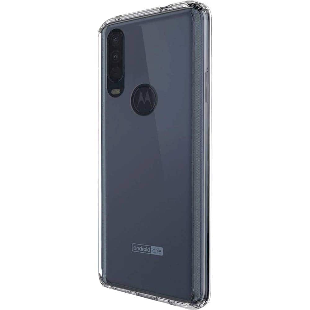 Front. SaharaCase - Crystal Protective Series Case for Motorola One Action - Clear.
