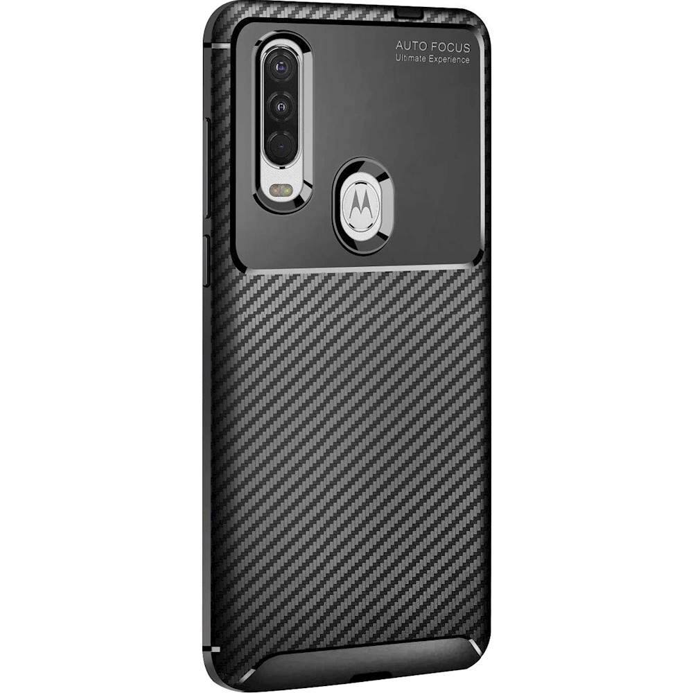Front. SaharaCase - Prestige Series Protective Case for Motorola One Action - Black.