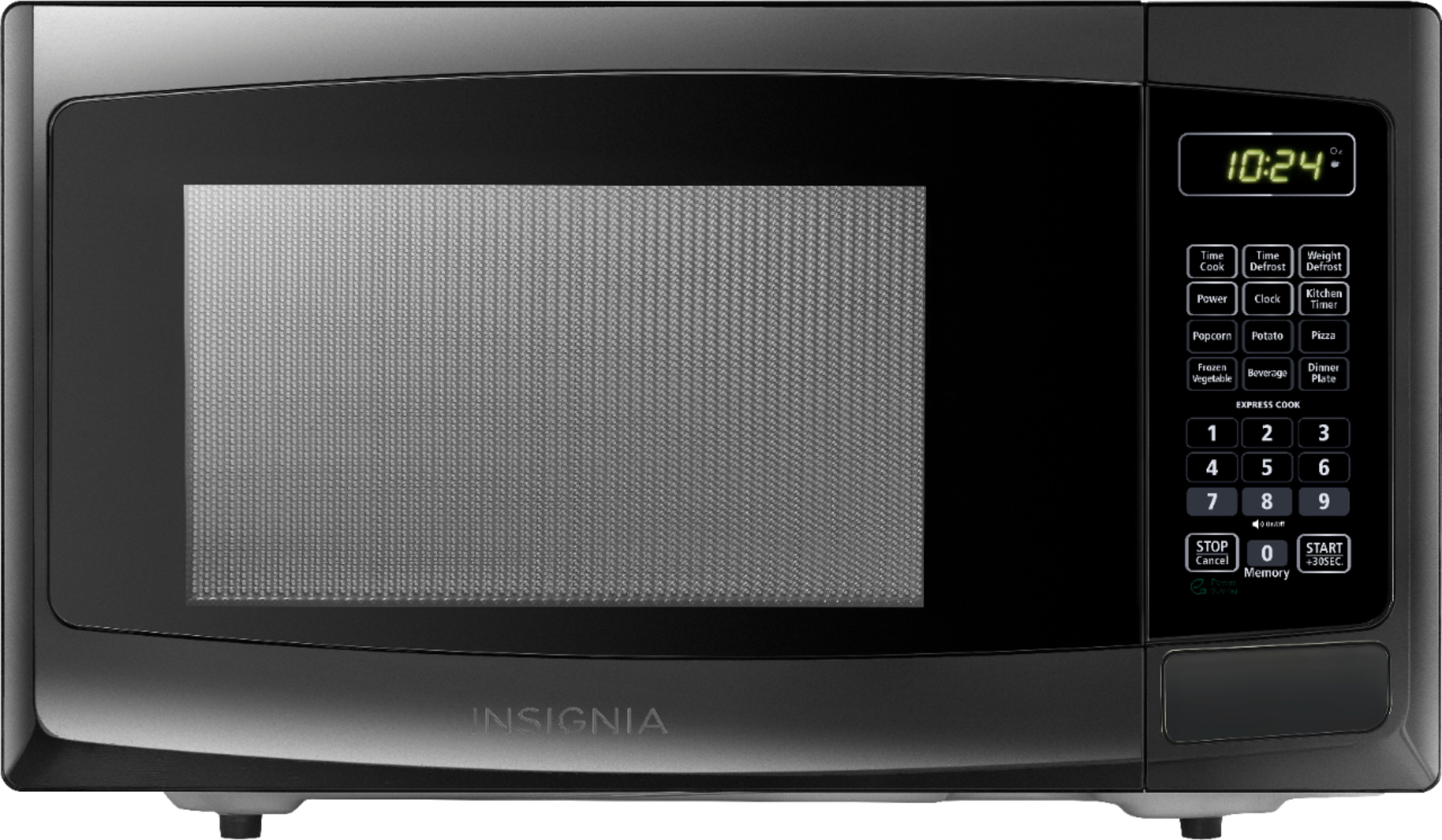 Left View: Insignia™ - 0.9 Cu. Ft. Microwave - Black