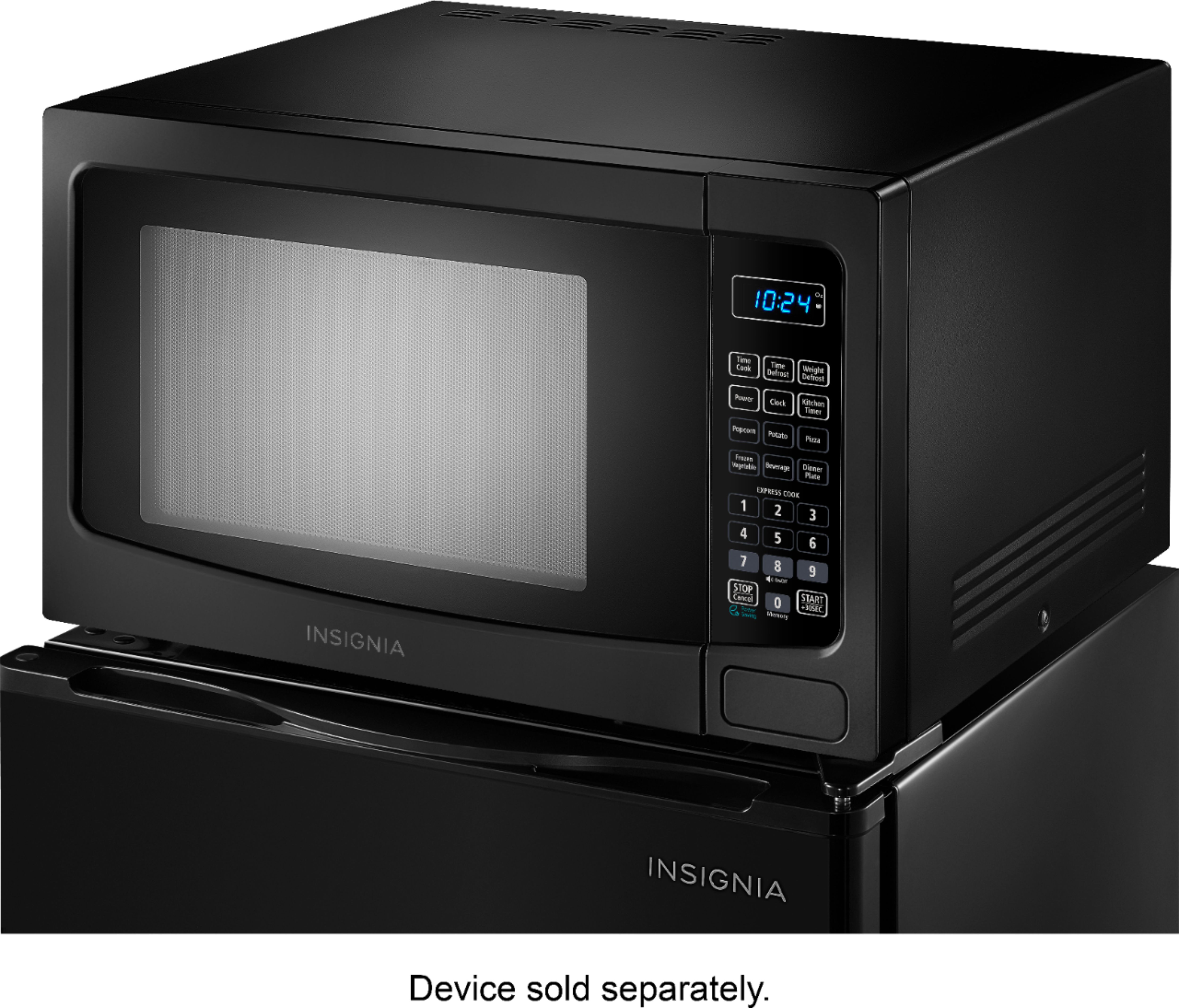 Insignia™ - 0.9 Cu. Ft. Compact Microwave Oven, One-Touch Cooking