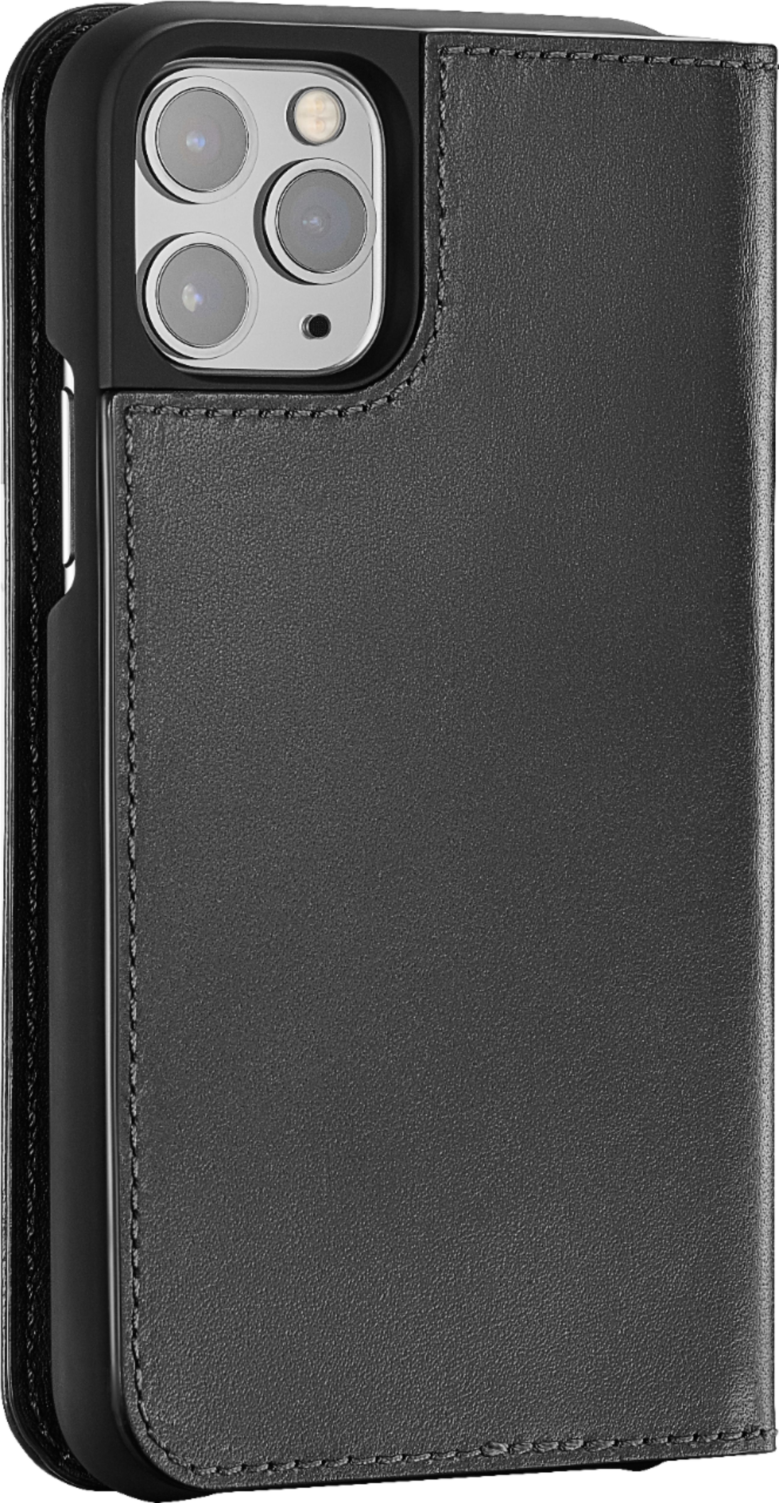 Best Buy Platinum™ Leather Folio Case For Apple® Iphone® 11 Pro Black