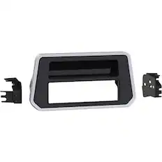 Front. Metra - Dash Kit for Select 2019-2023 Nissan Altima DIN - Silver/Gloss Black.