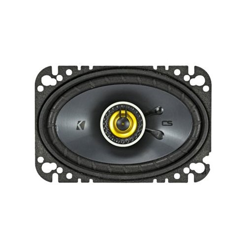 Front Standard. KICKER - CS Series 4" x 6" 2-Way Car Speakers with Polypropylene Cones (Pair) - Yellow/Black.