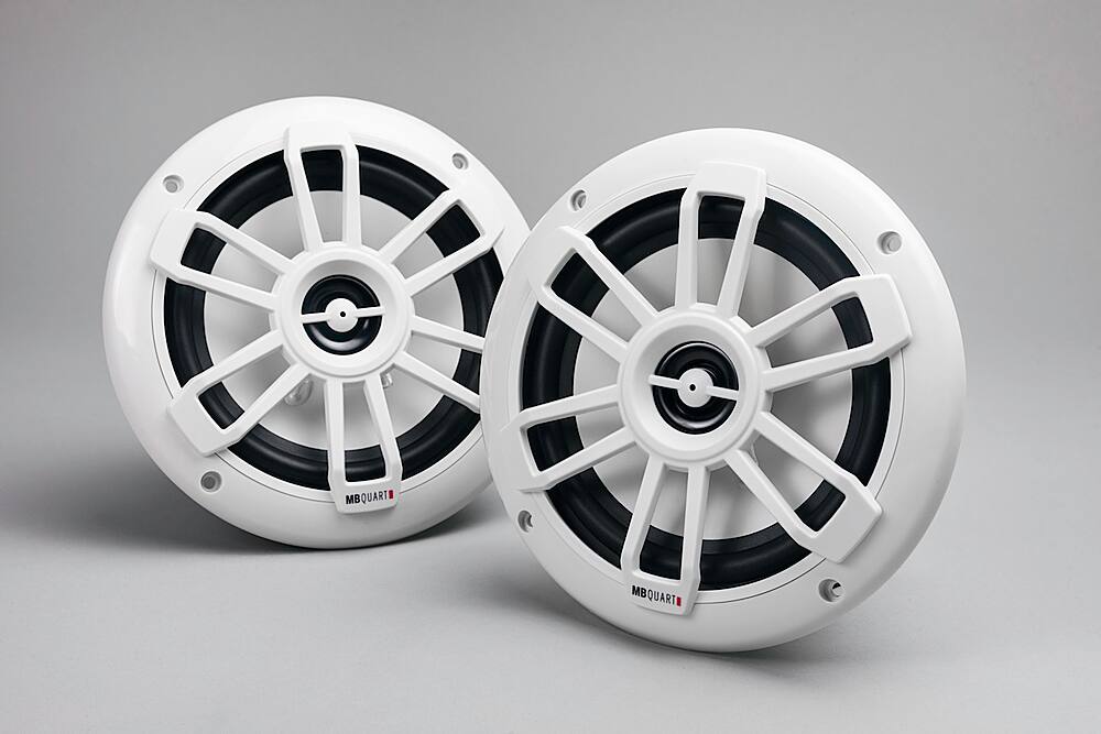 Front. MB Quart - NAUTIC 6-1/2" 2-Way Marine Speakers with Composite Polypropylene Cones (Pair) - White.