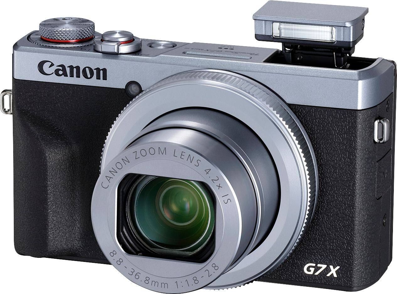Left. Canon - PowerShot G7 X Mark III 20.1-Megapixel Digital Camera - Silver.