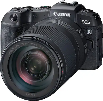 Front. Canon - EOS RP Mirrorless Camera with RF 24-240-mm F4-6.3 IS USM Lens.