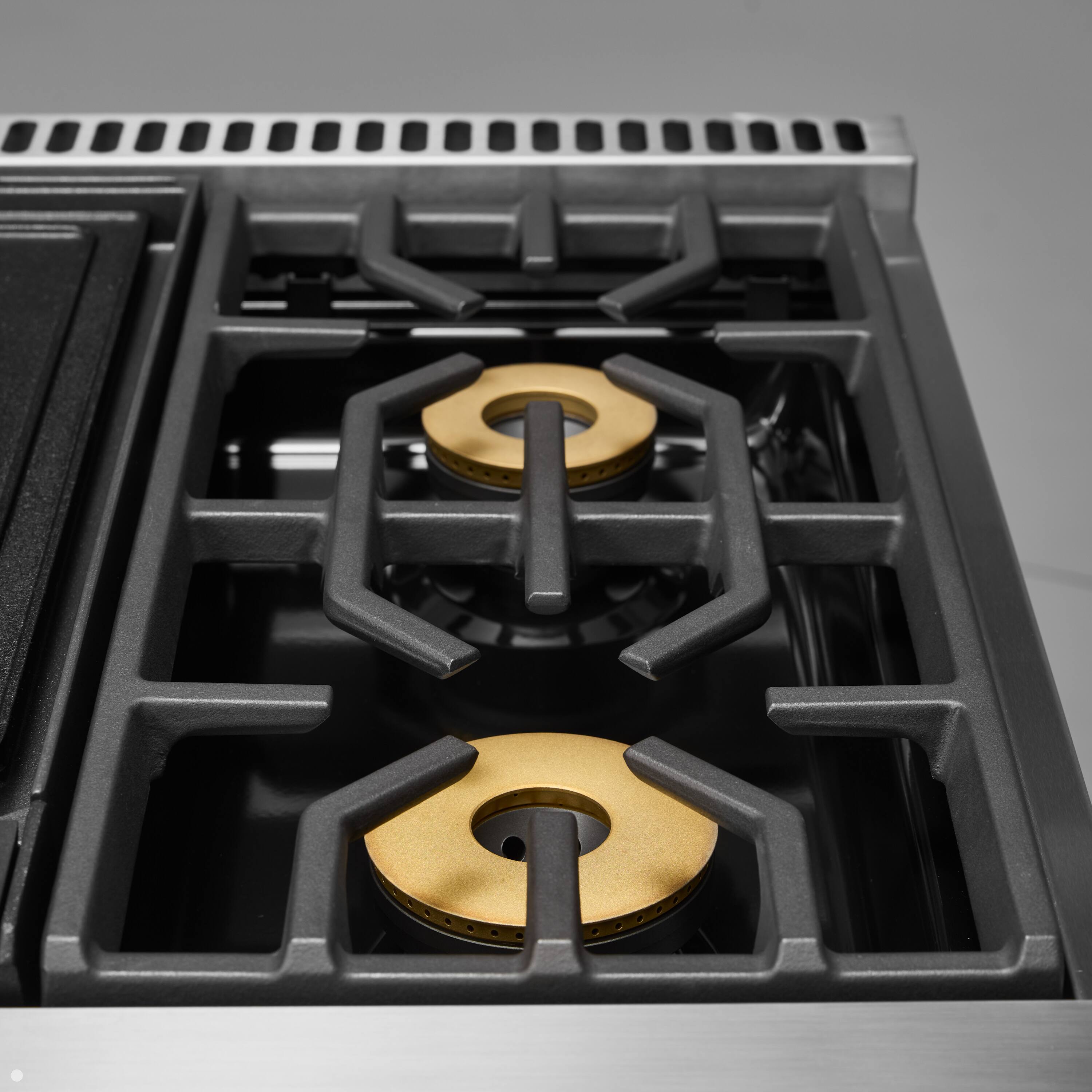 Alt View 16. Viking - 48"W. 7.3 Cu. Ft. Freestanding Sealed 8 Burner Gas Range - Daffodil - Daffodil.