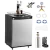 Front. VEVOR - Beer Kegerator, Dual Tap Draft Beer Dispenser, Full Size Keg Refrigerator With Shelves, CO2 Cylinder, Drip Tray & Rail - Black,Grey.